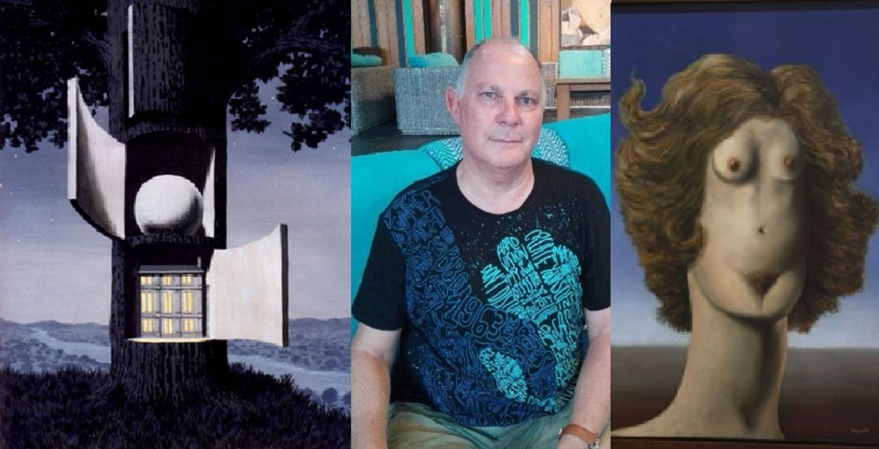 Rubén Mettini y detalle de "La Voix du sang" de Magritte