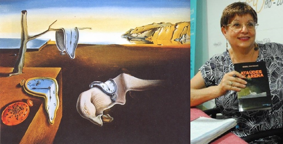 Detalle de Persistencia de la memoria (Dali 1931) e Isabel Santervaz