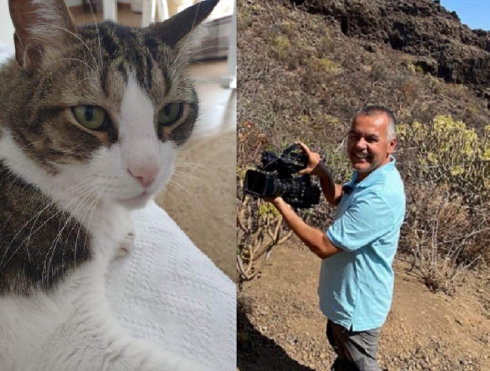 El Gato Álvarito y el Concejal de Medio Ambiente teldense descubriendo volcanes