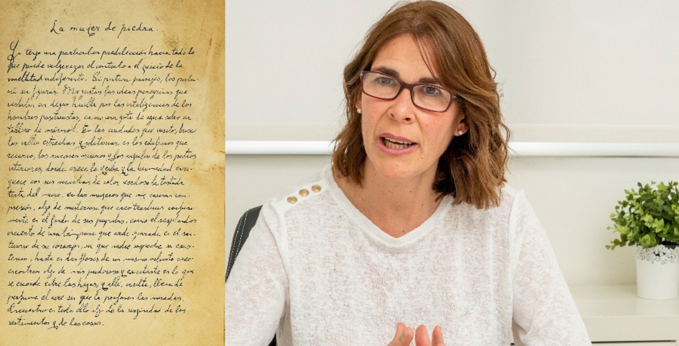 Pino Lorenzo y detalle de la 10ª carta de Becquer "La mujer de piedra"