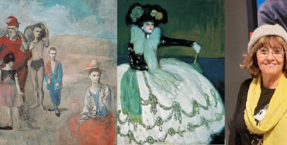 Del rosa al azul en las faldas de Picasso. Detalle Mujer Azul y Olga Cabrera