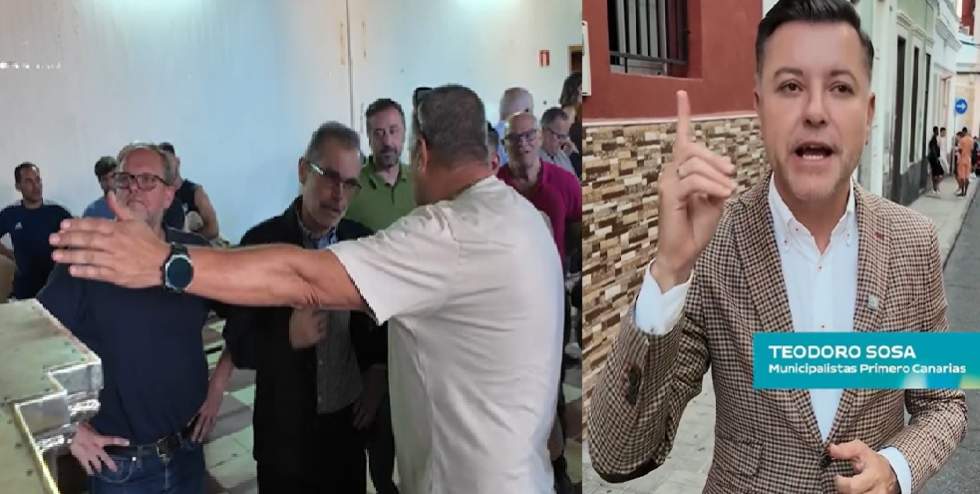 Tres Alcaldes en la Isleta con los costaleros del Carmen