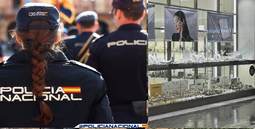 Foto Policia Nacional y escaparate CC Mirador