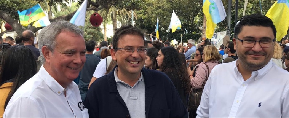 Los Socialistas grancanarios Chano Franquis, Luis Ibarra y Miguel A. Pérez del Pino