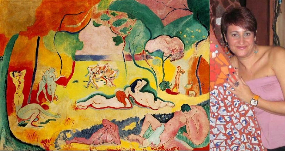 Loli Moreno y Detalle de Alegría de Vivir de Matisse